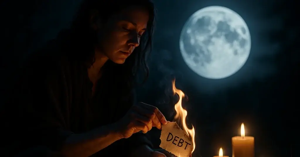 Top 5 Full Moon Rituals to Clear Financial Debt – burning release ritual under full moon to remove money blocks