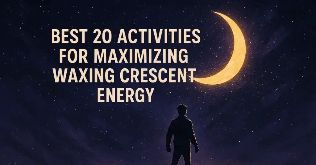 Featured image for Best 20 Activities for Maximizing Waxing Crescent Energy showing a glowing crescent moon and intentional new beginnings